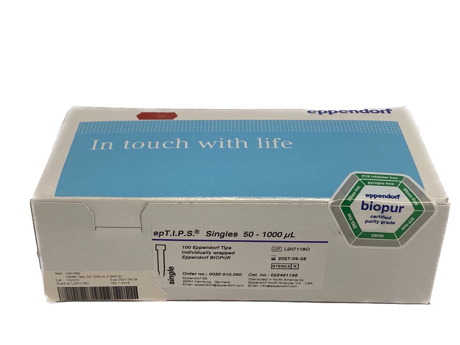(100/Pk) EPPENDORF Biopur 1000uL epT.I.P.S. Pipette Tips 71mm 022491156