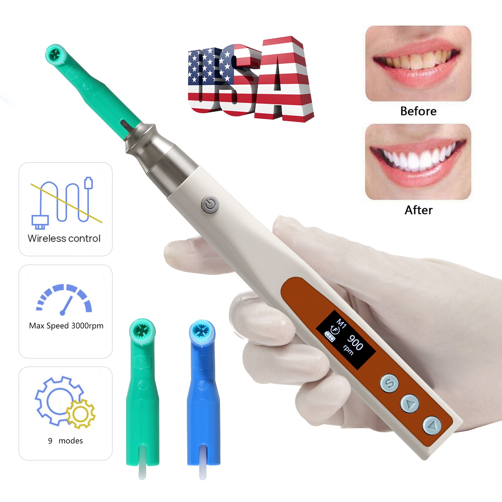 Dental Cordless Hygiene Prophy Handpiece /4:1 Polishing Prophy Motor Handpiece