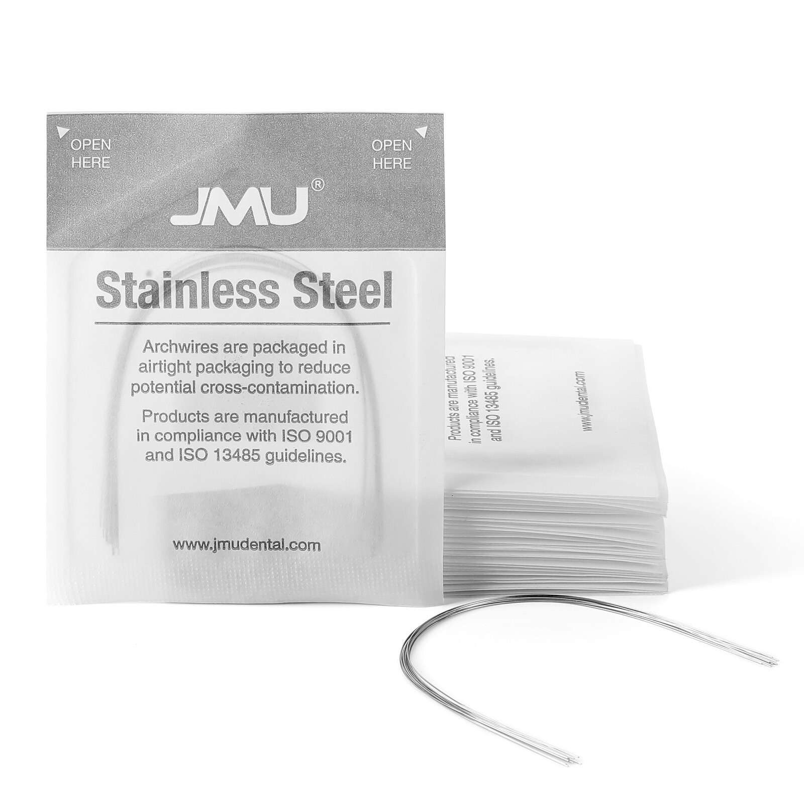 JMU 10PK Orthodontic Archwire Natural Stainless Steel Form Round Rectangular