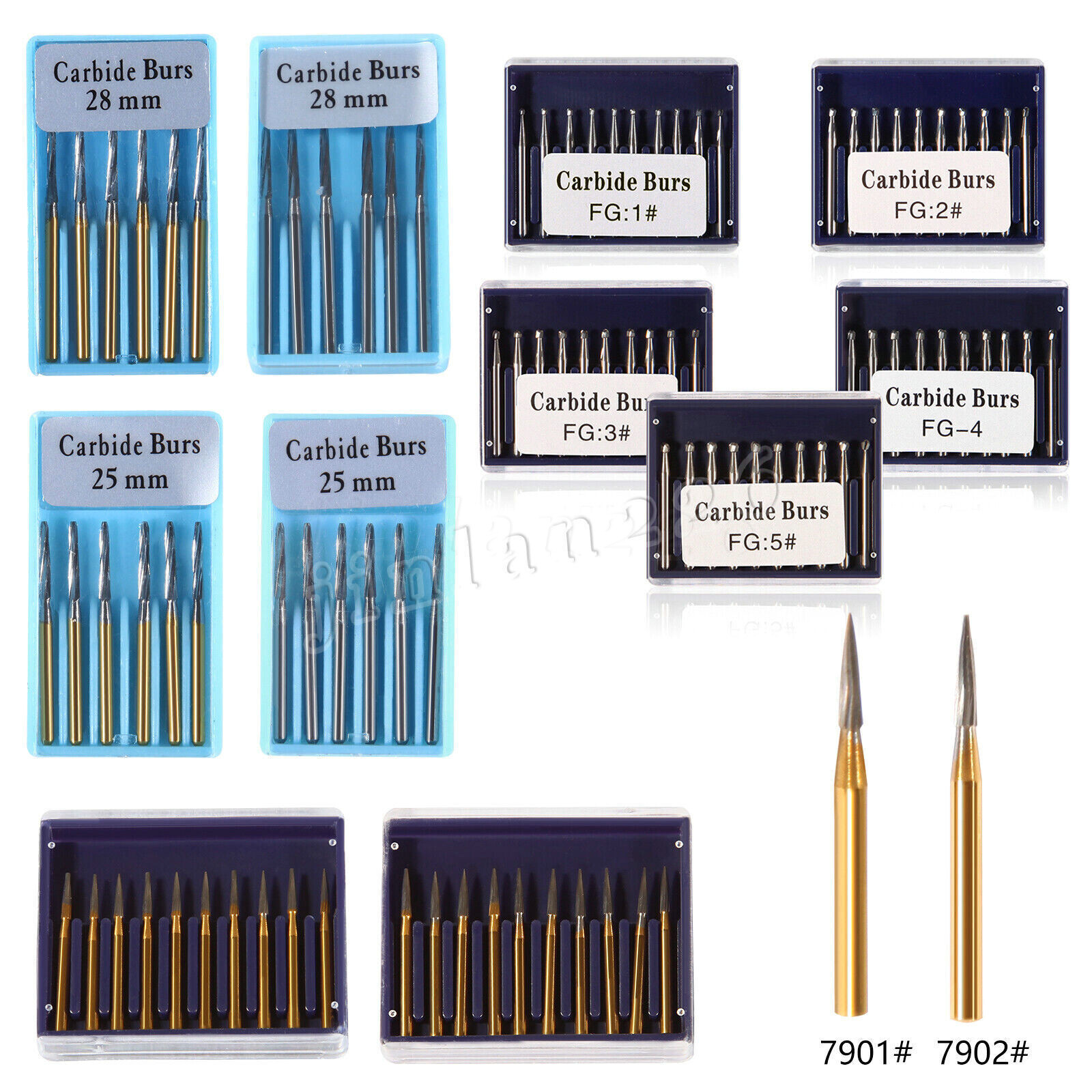 Carbide Bur, FG, #1/4, 1/2, 1, 2, 4, 6, 8 Bur, Round Dental