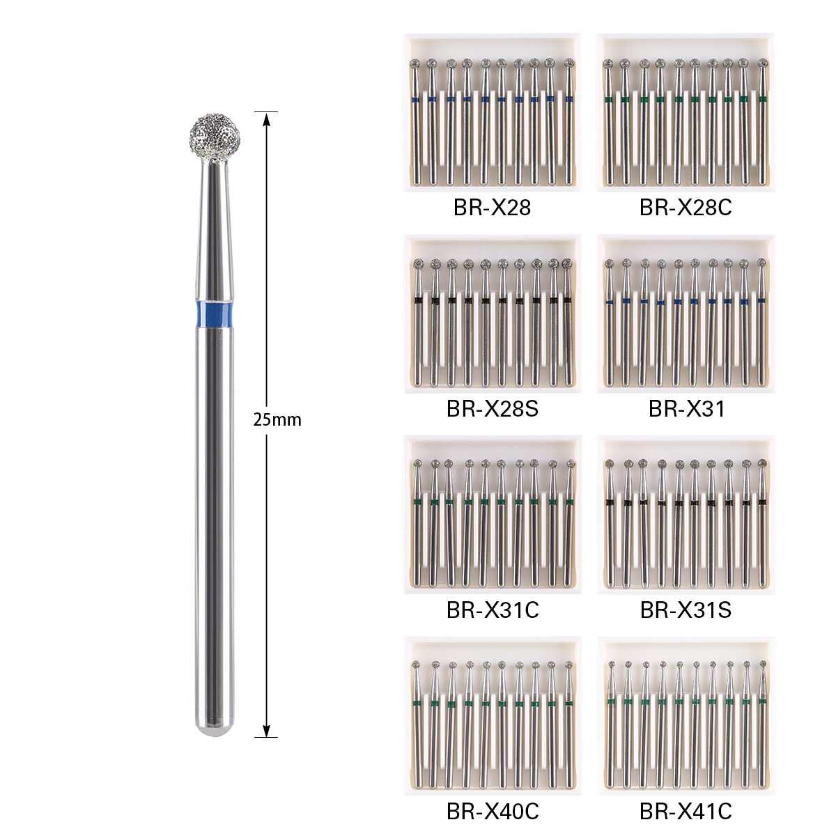 AZDENT Dental Super Coarse Diamond Burs FG Drills for High Speed Handpiece
