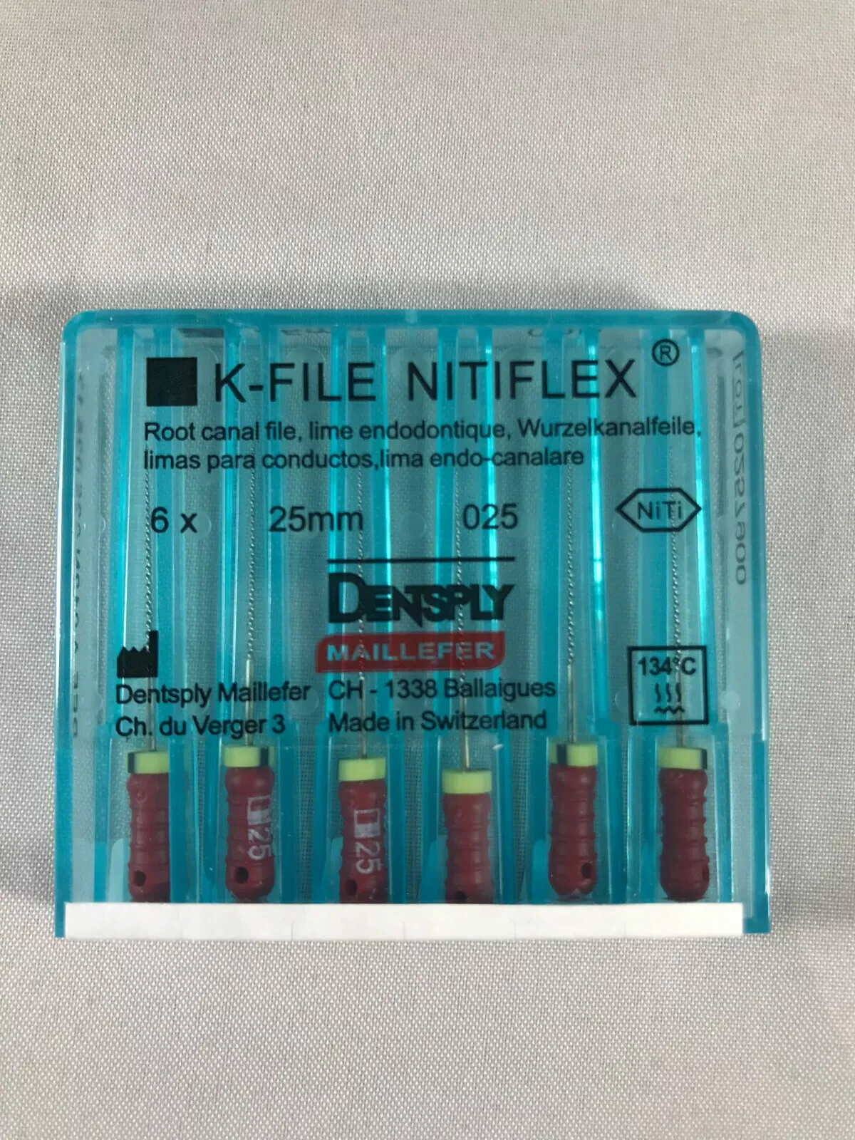 Dentsply Maillefer K-file Endodontic NiTiFlex steel 25mm All sizes – 30 files/pk