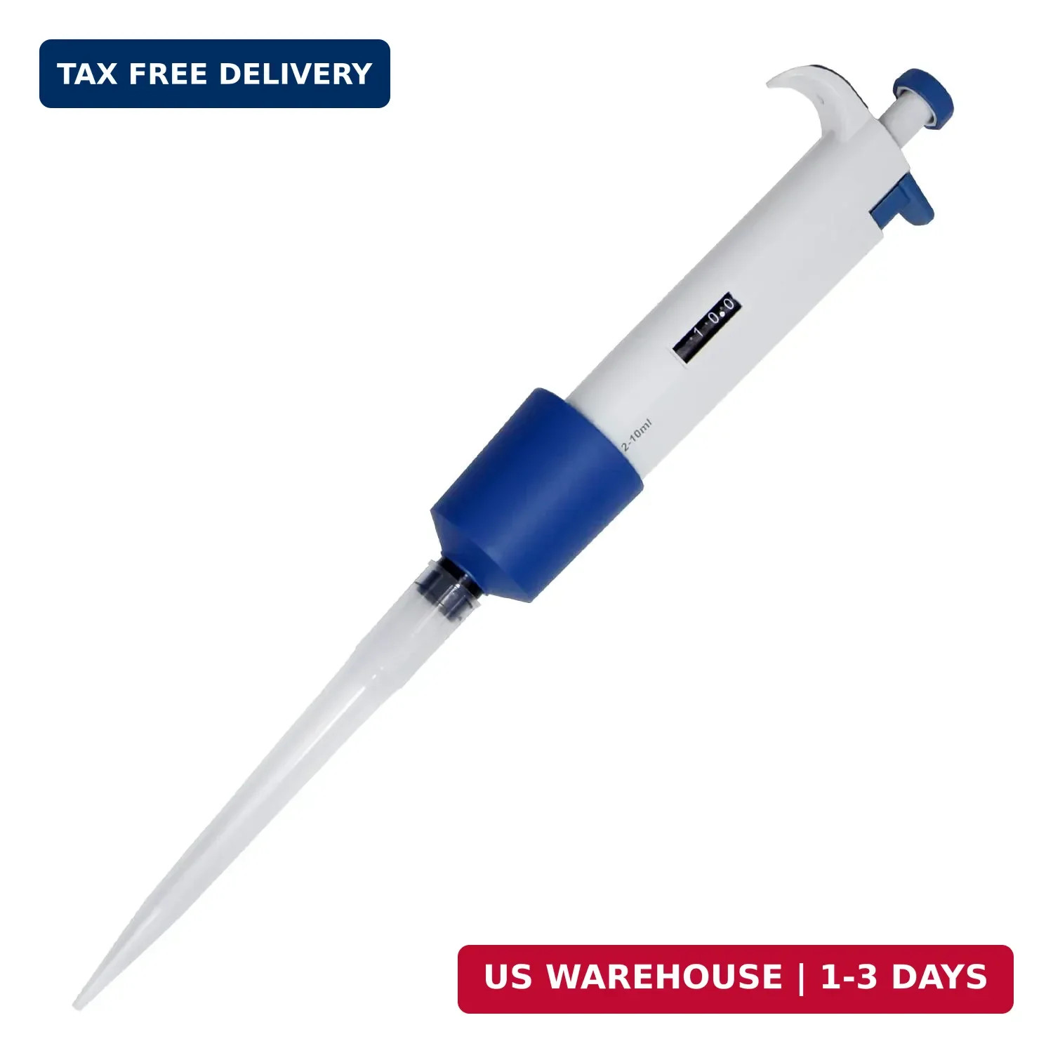 Micropipette 2-10ml, Adjustable Pipettor for Laboratory, Single Channel Lab Pipe