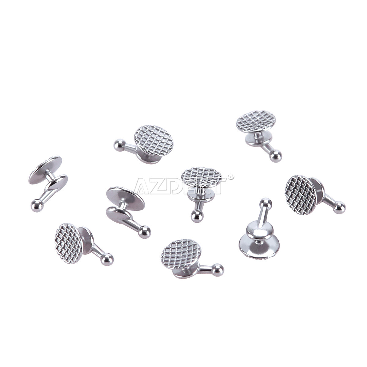10pcs Dental Orthodontic Bondable Lingual Buttons with Hook Round Base AZDENT