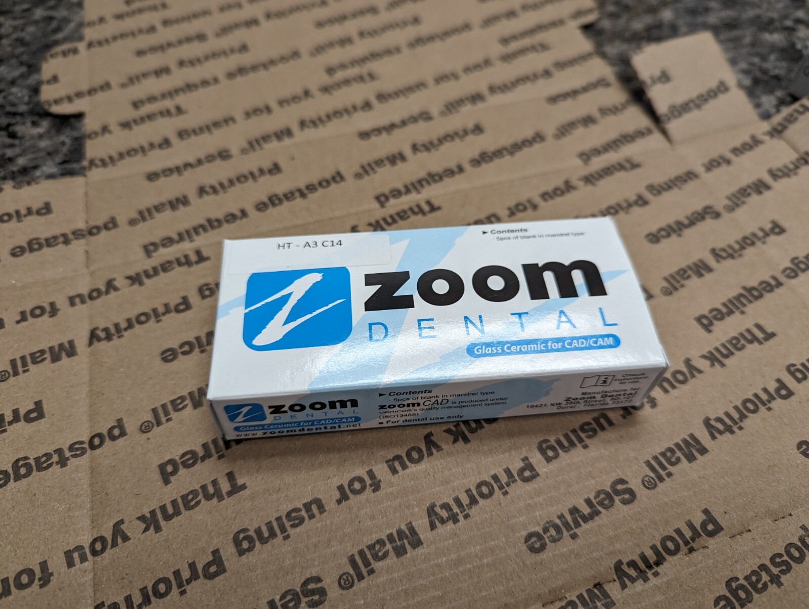 Zoom Dental Glass Ceramic High Translucency CAD/CAM Blocks set of 5 A3 C14