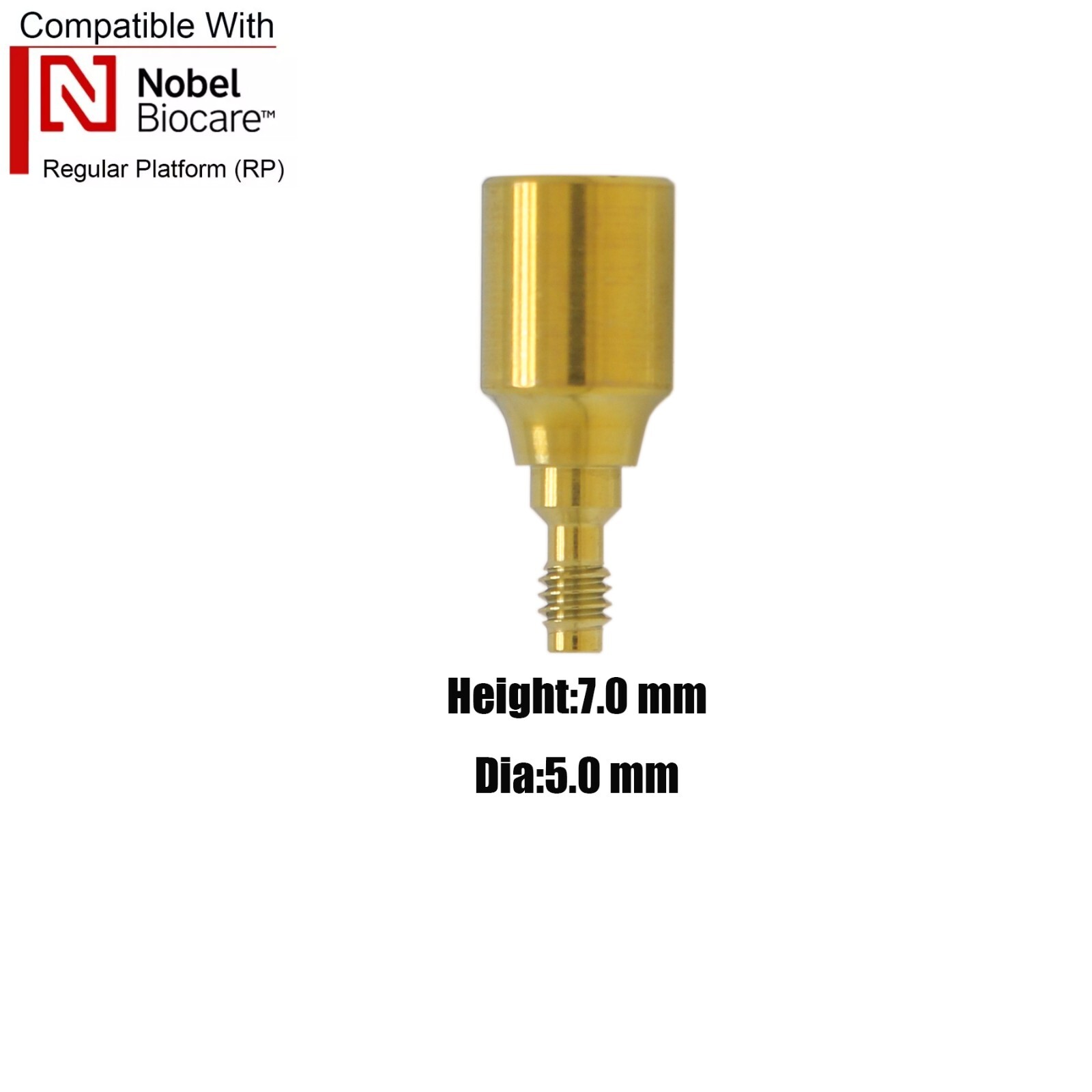 NobelActive Dental Healing Abutment Cap Fit Nobel Biocare Height 3/5/7mm RP NP