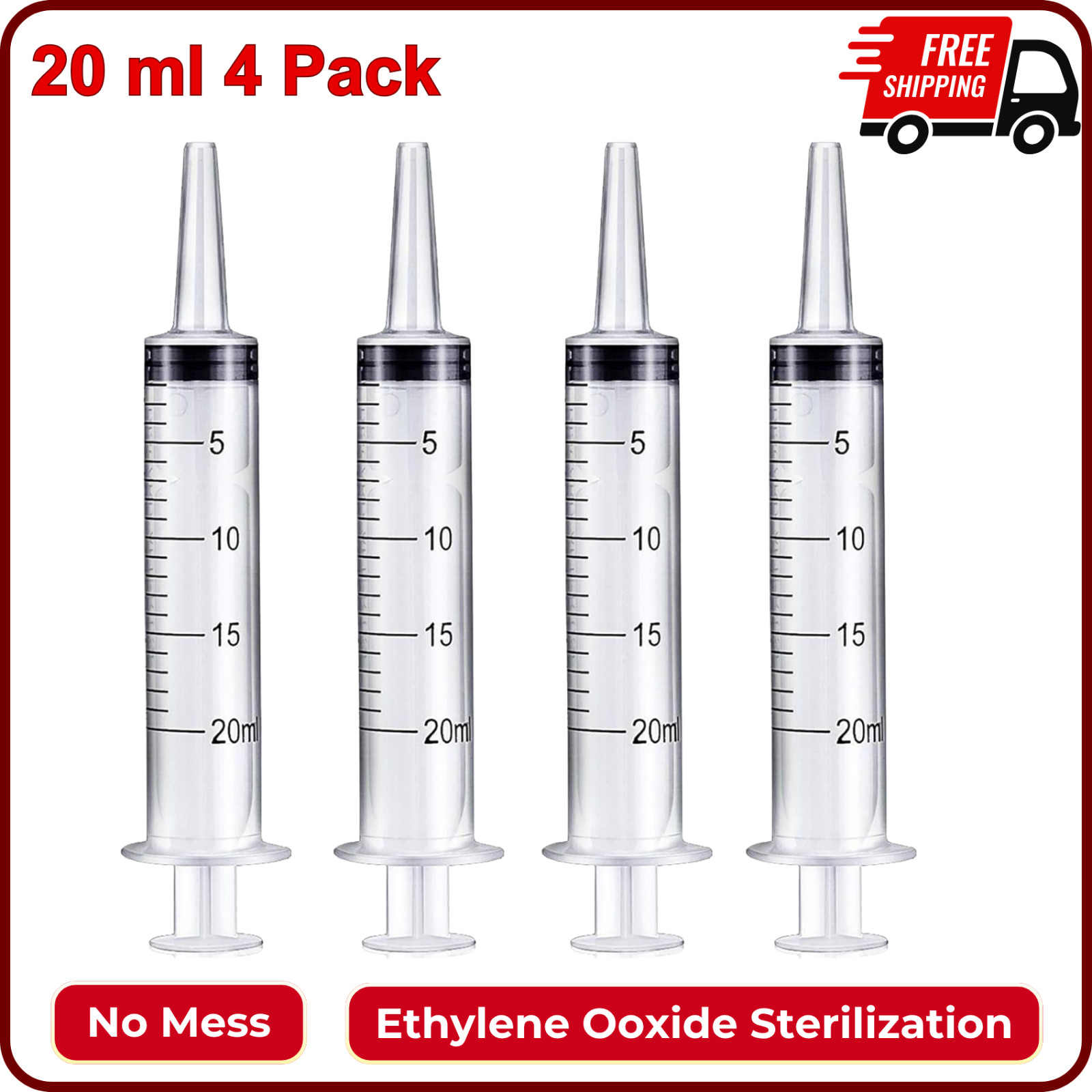 20ml Plastic Syringe Without Needle for Liquid – Measuring Syringes, Transparent