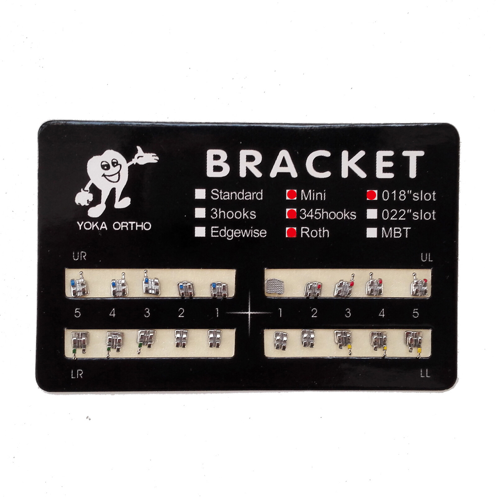 YOKA Dental Ortho Metal Brackets Braces Mini/Standard Roth/MBT 022/018 3/345 H