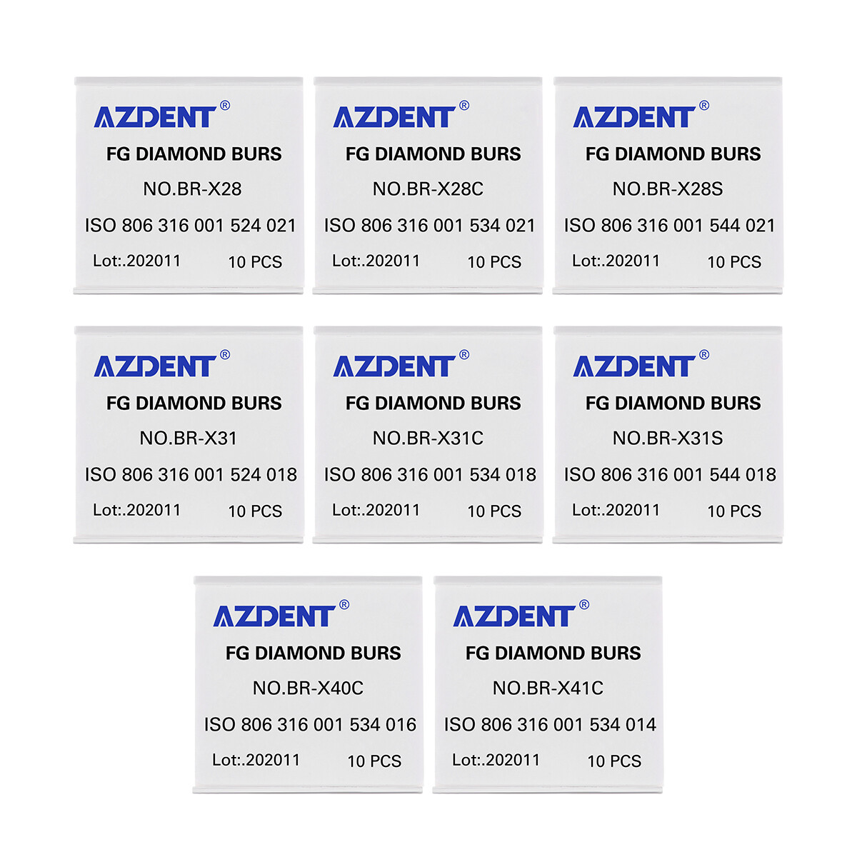 AZDENT Dental Super Coarse Diamond Burs FG Drills for High Speed Handpiece