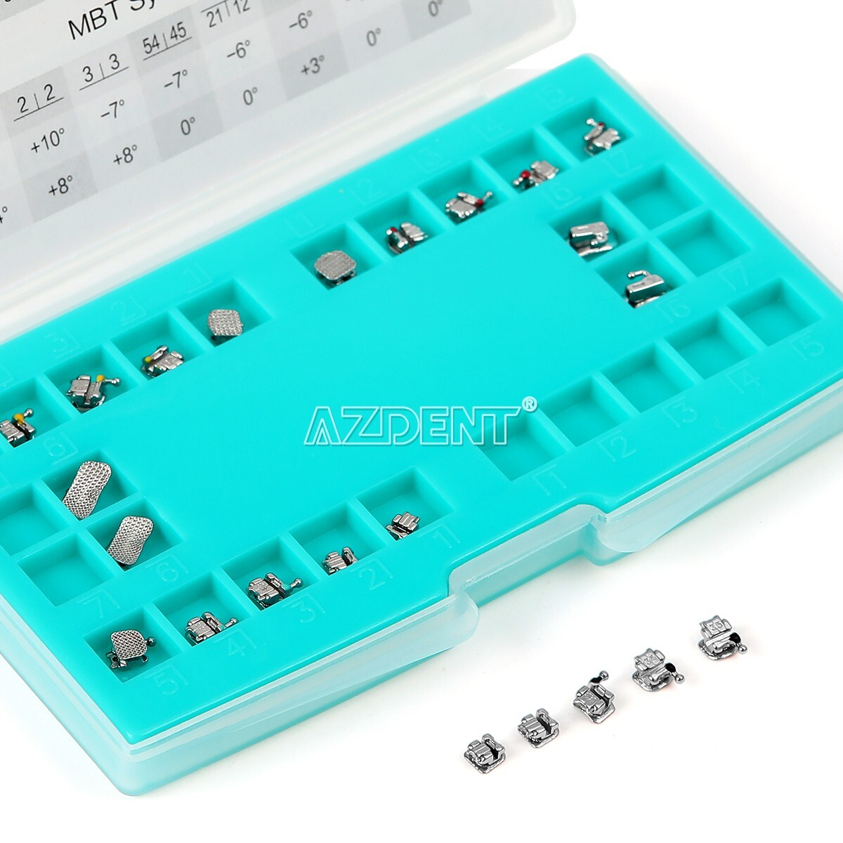 AZDENT Orthodontic Dental Self-ligating Bracket Braces Mini Roth 0.022 Hooks 345