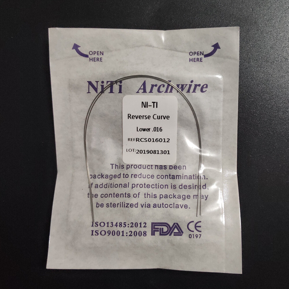 Dental Orthodontics Arch Wire Reverse Curve Niti Round Wire 2Pcs/Pack