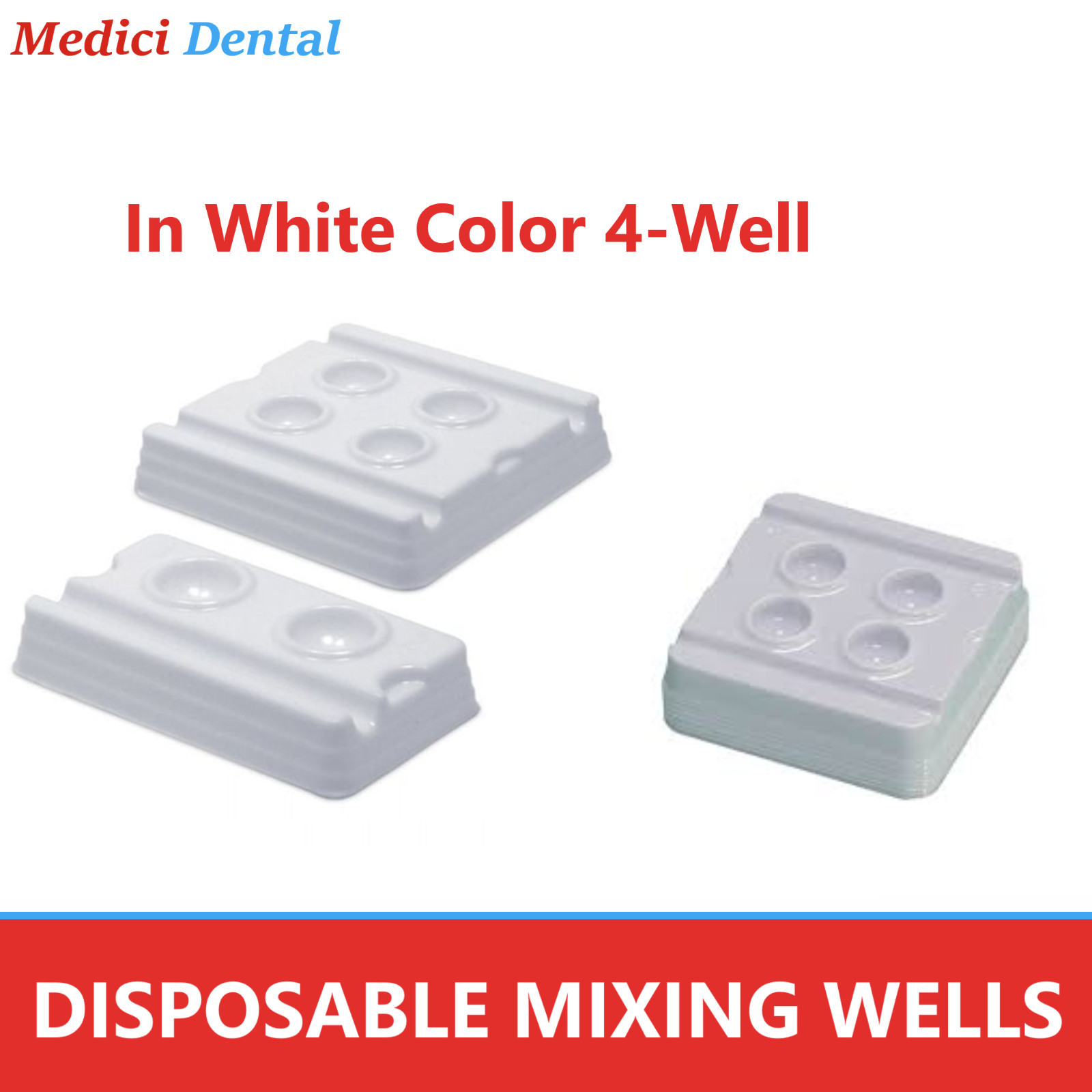 BONDWELL II MIXING WELLS Dental White Disposable 4-well mixing wells 20-200/Pk