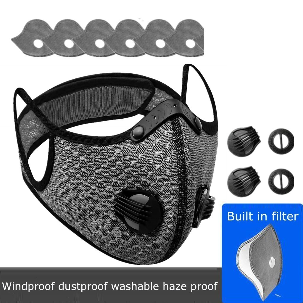 Half Face Cover Mask Respirator With Filter Anti Air Pollution Sports Facepiece