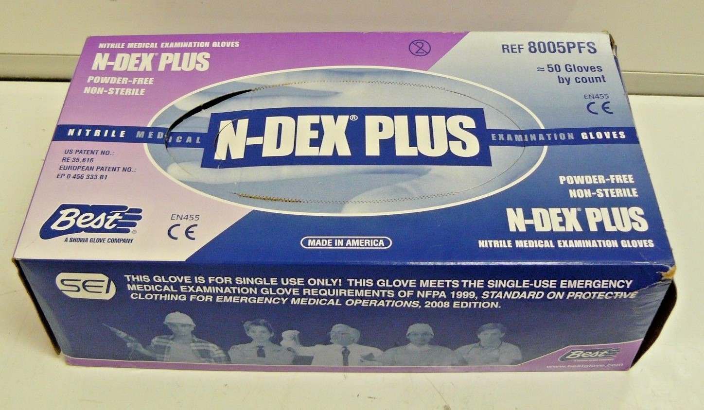 Showa N-Dex Nitrile Examination Gloves REF 8005PFM Box Non-Sterile 50ct Medium