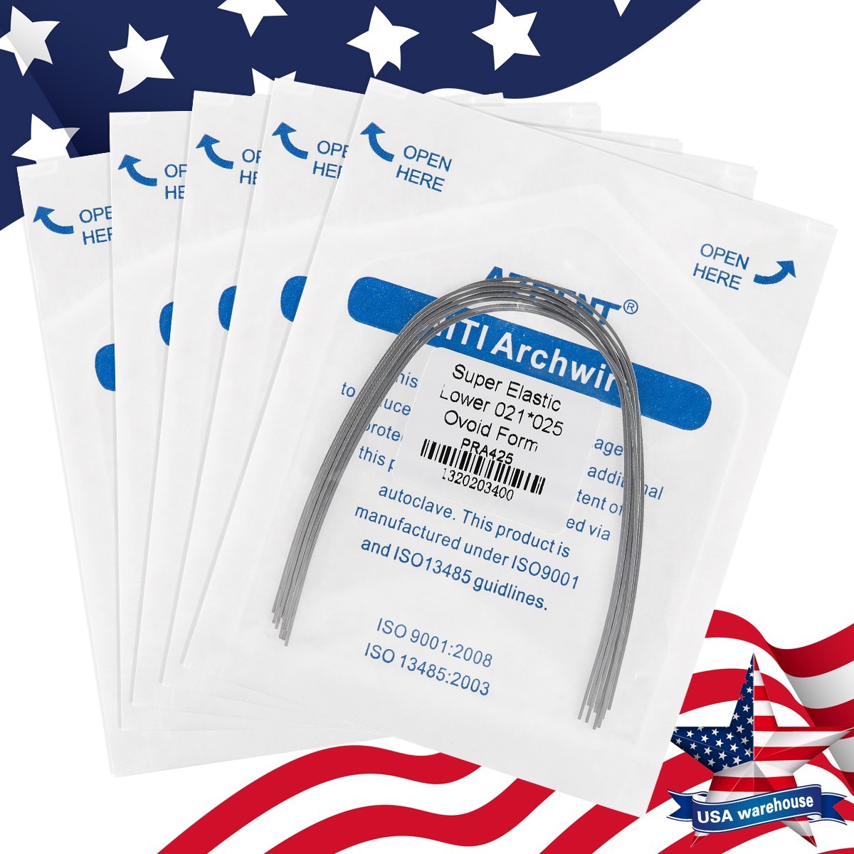 10pcs AZDENT Dental Orthodontic Arch Wires Niti Super Elastic Ovail Round Wire