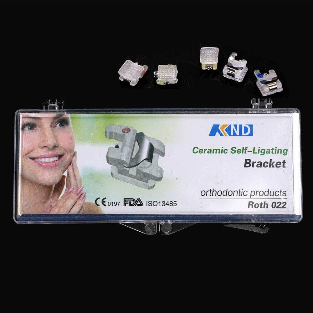 Dental Orthodontic Ceramic self-ligating Bracket roth 022 345 hooks 20pcs/kit US