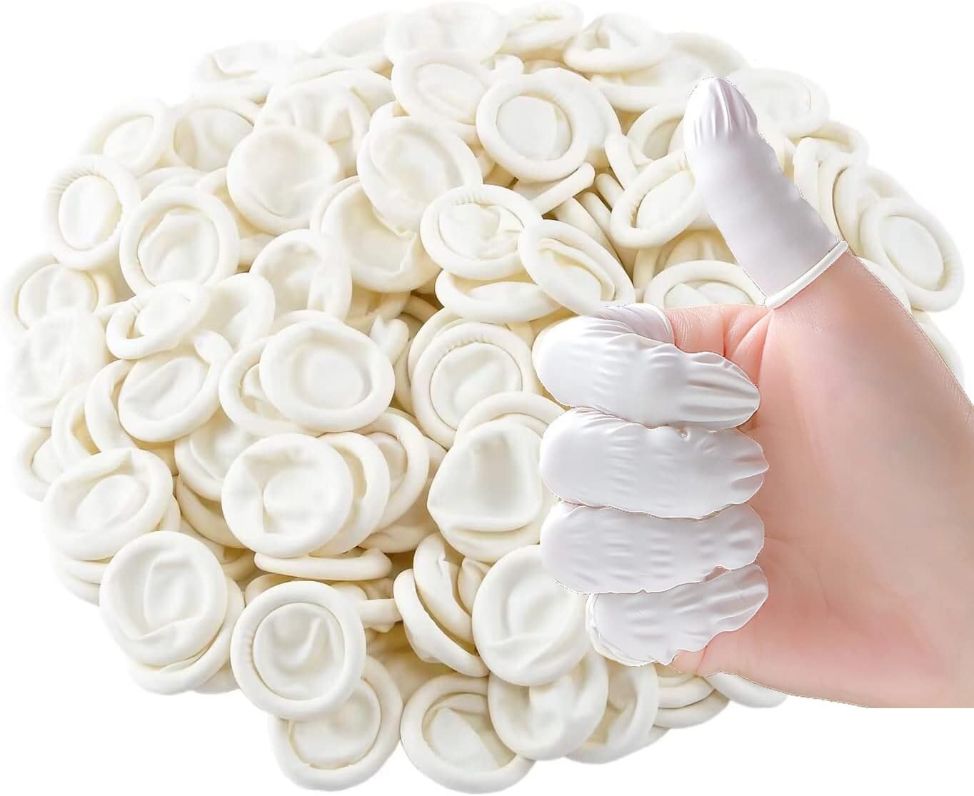 Approx. 420 Pcs Latex Finger Cots, Disposable Medium Finger Gloves,