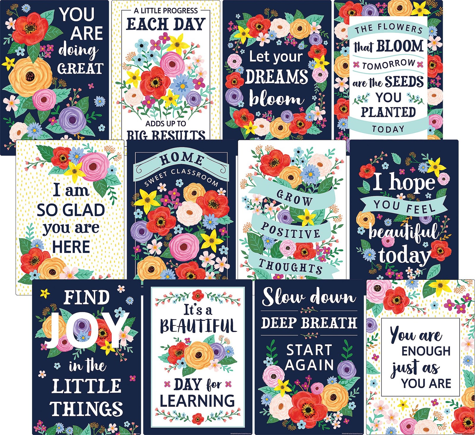 Teacher Created Resources Wildflowers Positive Sayings Educational Poster Pack