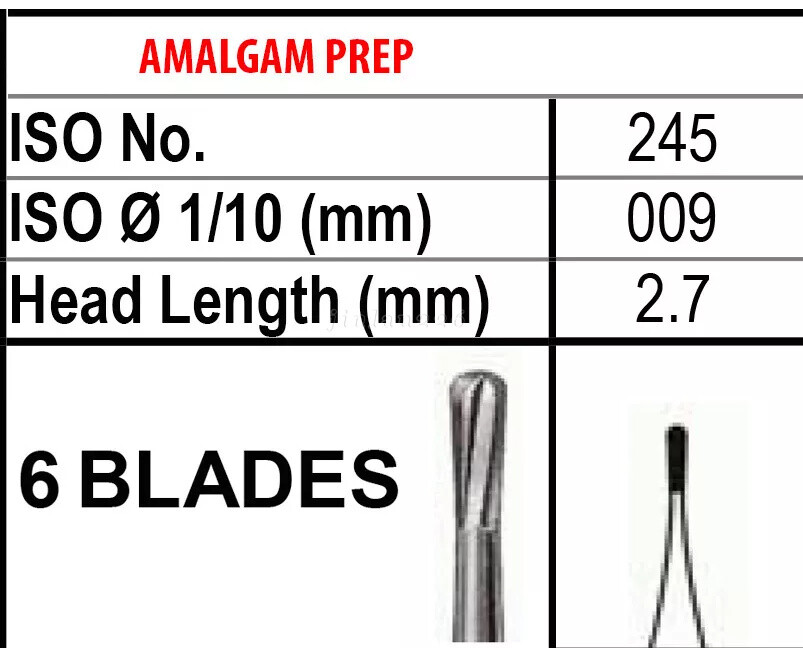 FG245 Carbide Burs FG 245 Bur #245 Friction Grip Made China 100-10