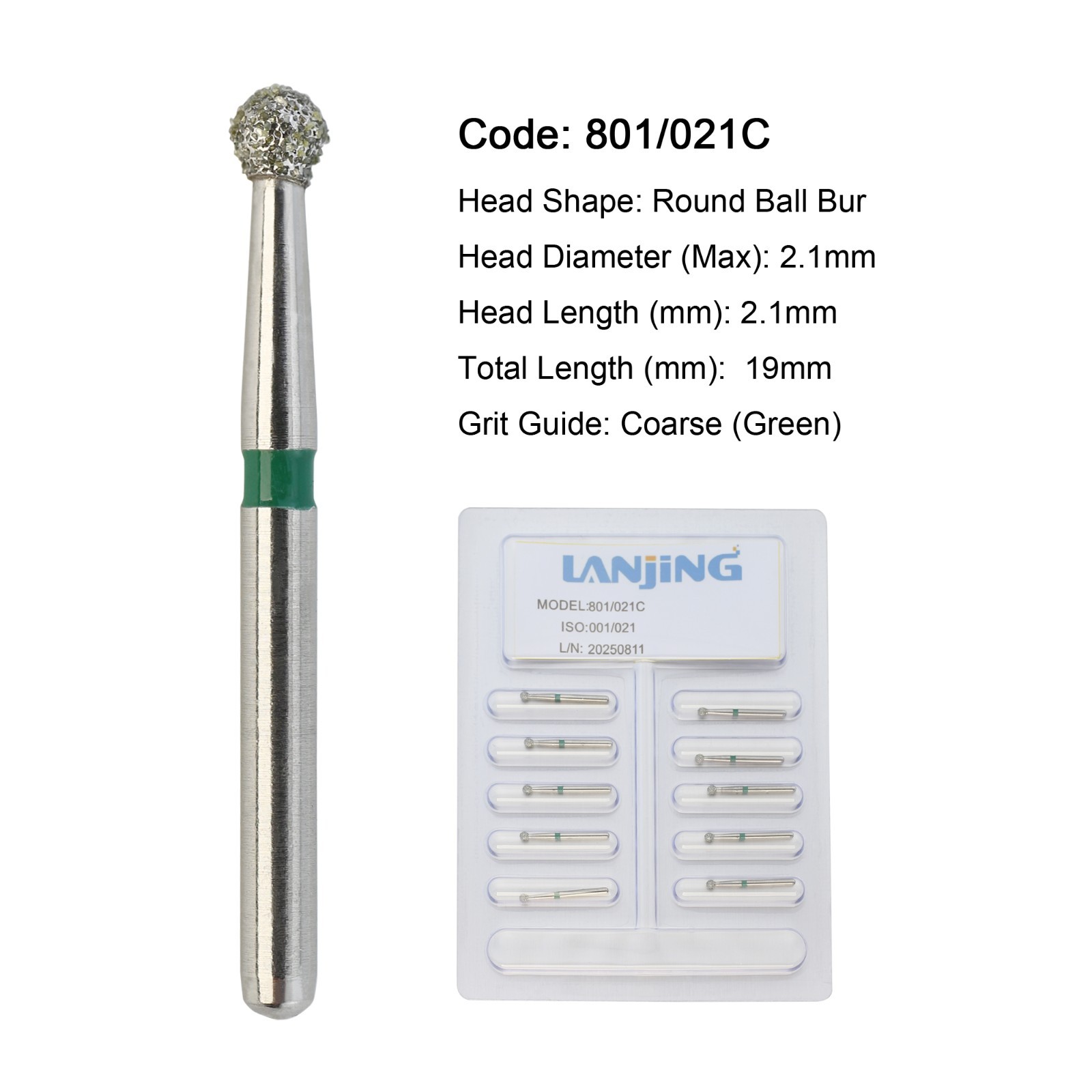 Dental Diamond Burs FG Flat Round End Taper Cylinder Super Coarse High Speed Bur
