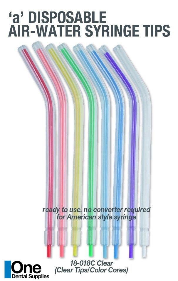 Dental Disposable Air-Water Syringe Tips Clear Colors 250 pcs