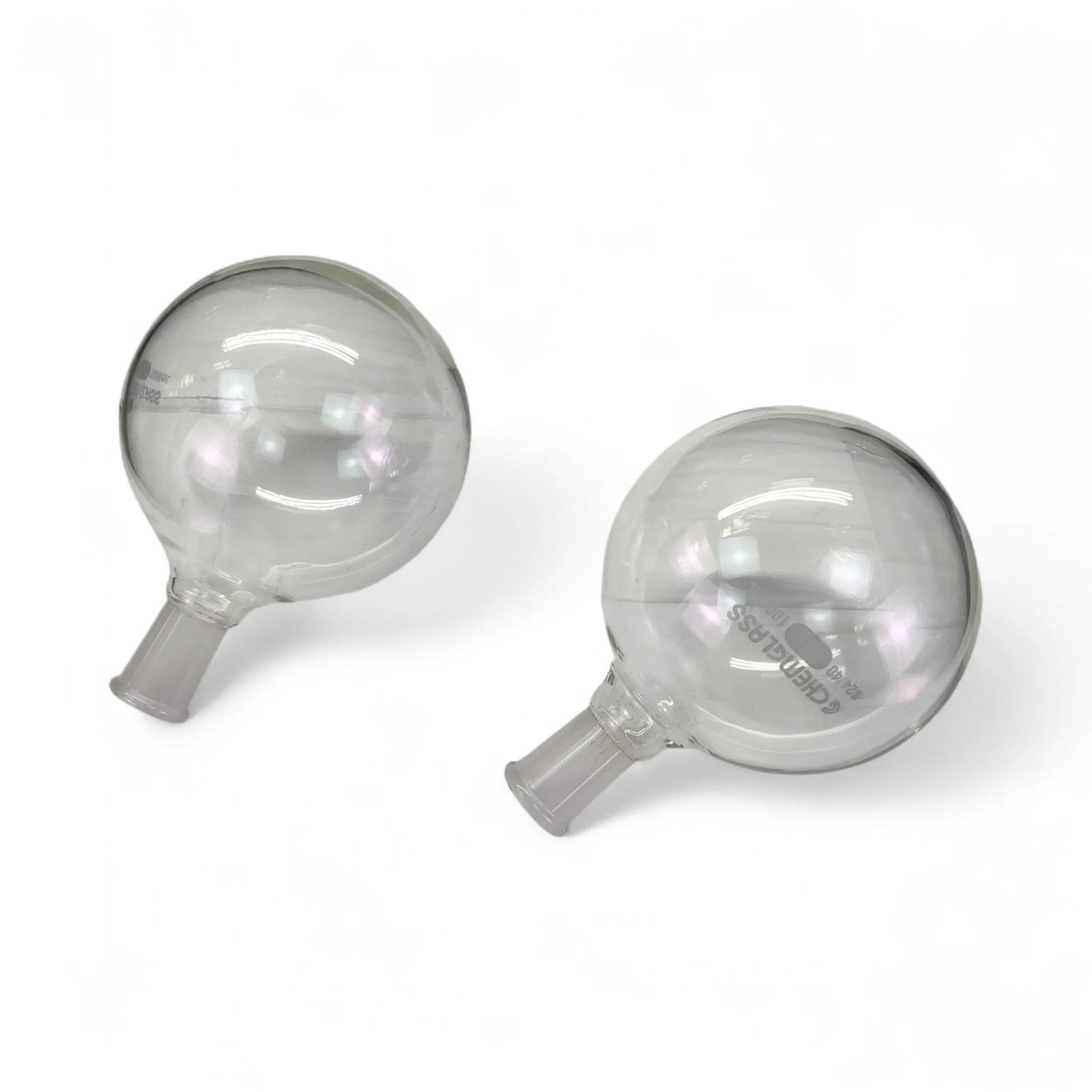 Lot of 2x Chemglass 1000mL Single Neck Round Bottom Flasks 24/40 CG-1506-23