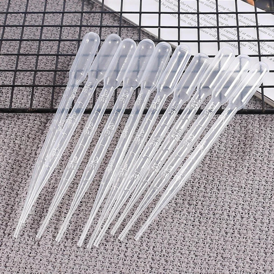10-100Pcs Plastic Pipettes 3ml Transparent Transfer Pipette Droppers Epoxy.