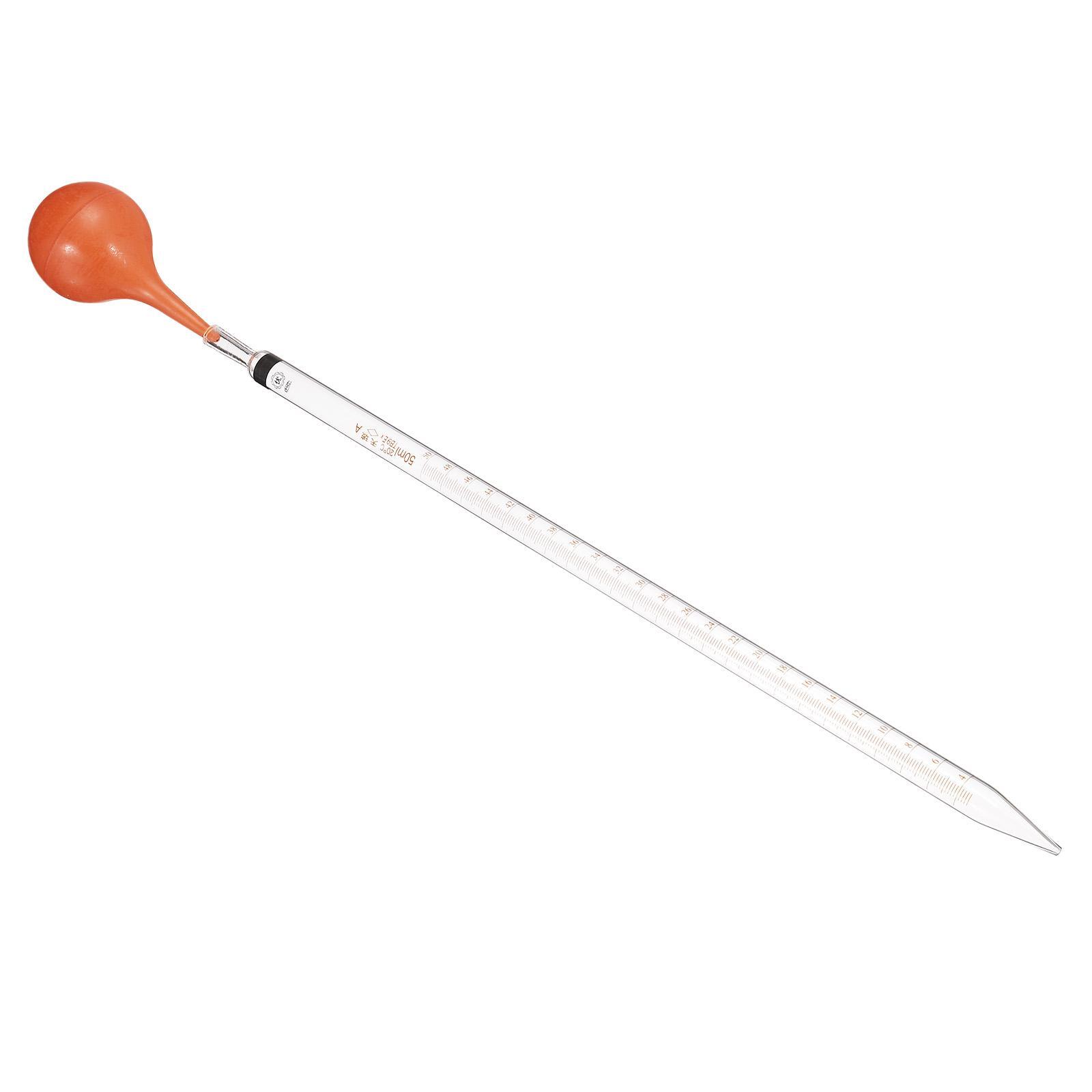 Graduated Dropper Pipettes Kit 50ml Pipette with Rubber Bulb Clear