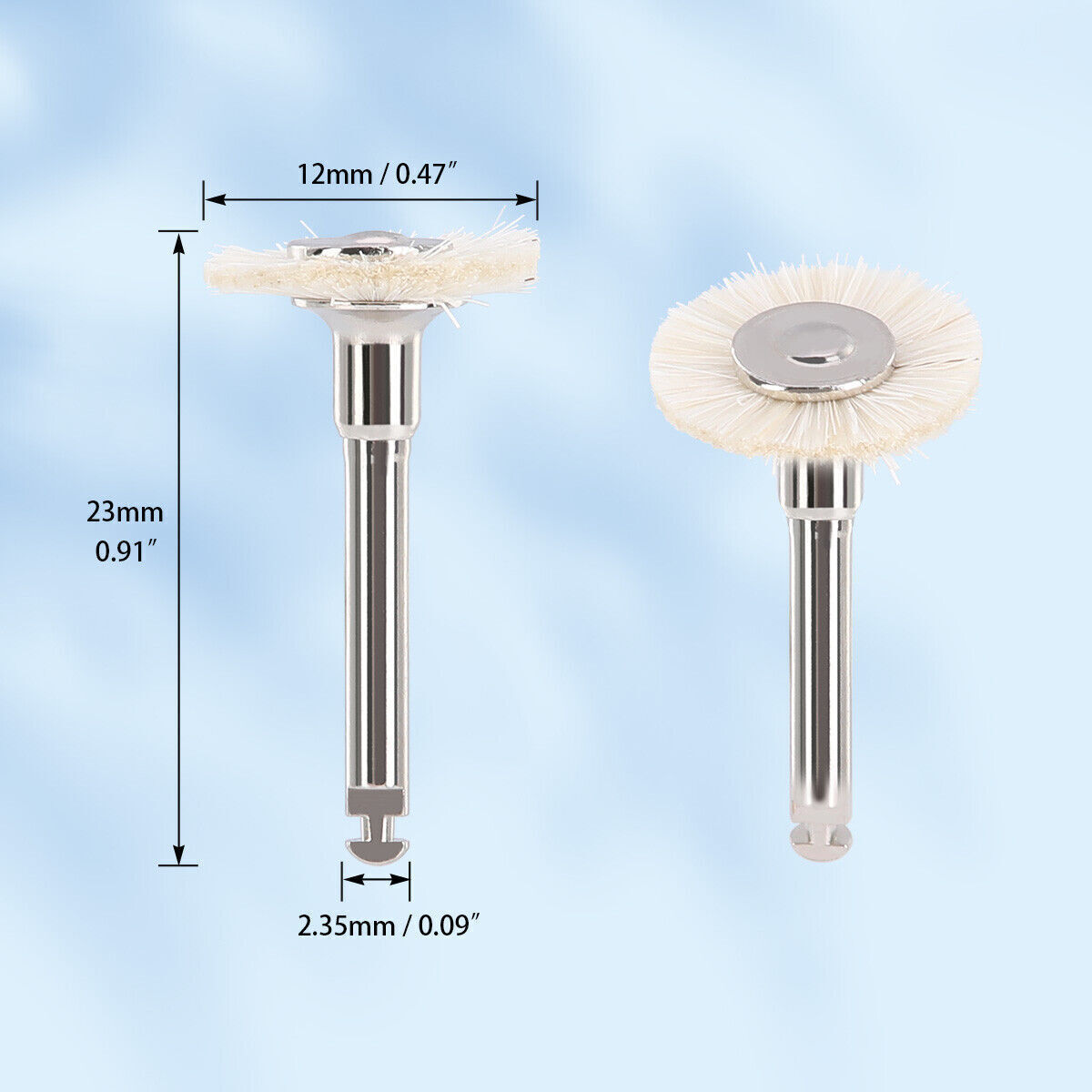 5Pcs Goat Hair Dental Polishing Brush Wheel 2.35mm Contra Angle RA Latch Type