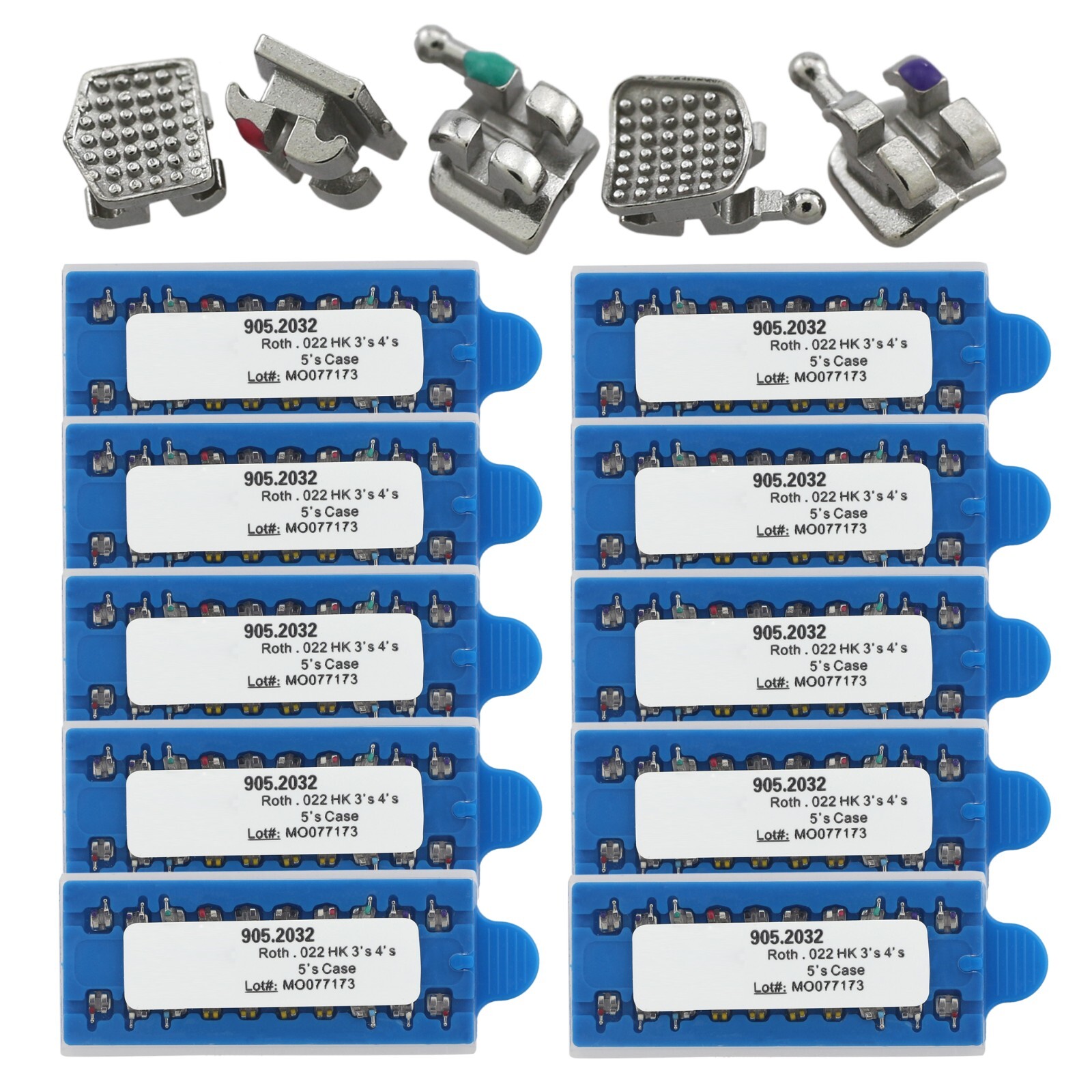 OC Roth Orthodontic Bracket Slot 022 345 Hooks Dental Braces Metal MIM Mini Blue