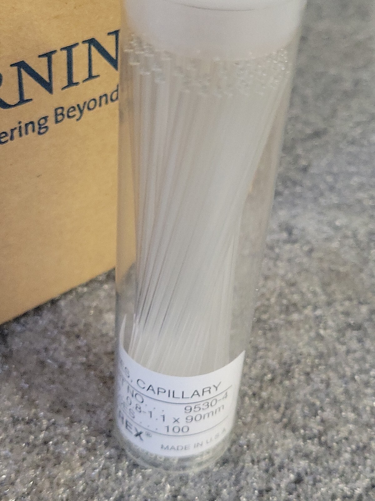 Corning 9530-4 Pyrex Capillary Melting Point Tube, One End Open, 90mm -New 100pk