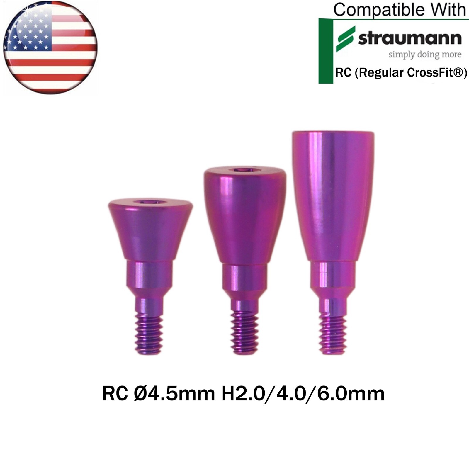 US Dental Straumann NC/RC Healing Abutments Conical Closure Cap Fit ITI BL/BLT