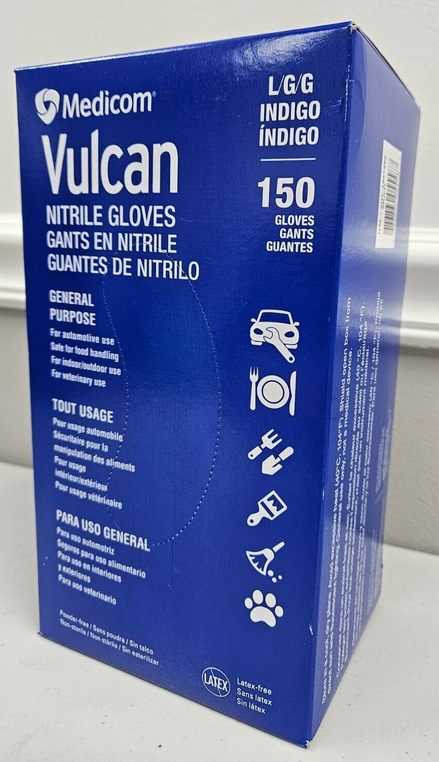 Medicom Vulcan Nitrile Glove Gant General Purpose LARGE 150 Automotive LG L