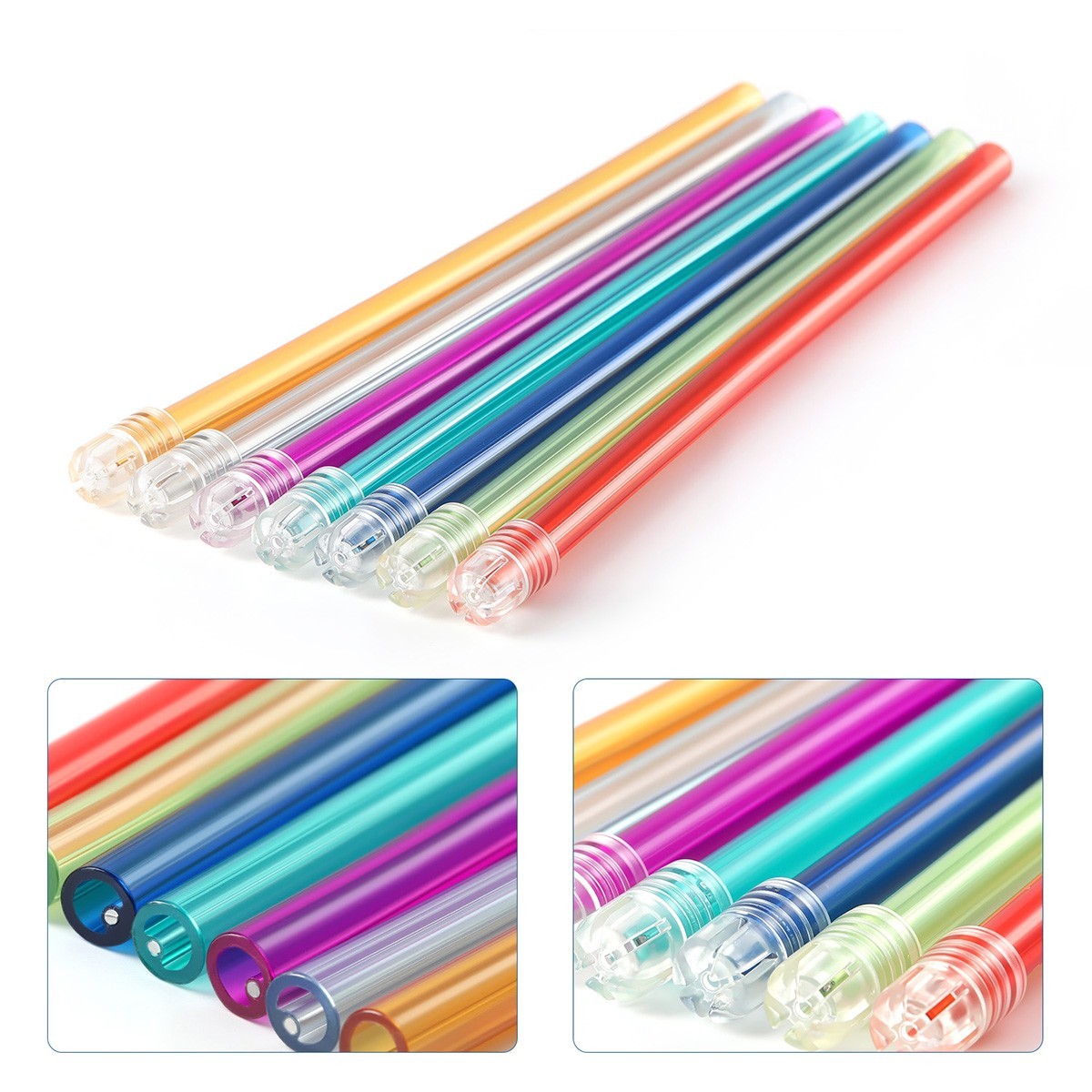 500PCS Ejectores de saliva dental Puntas claras Colores variados Disposable