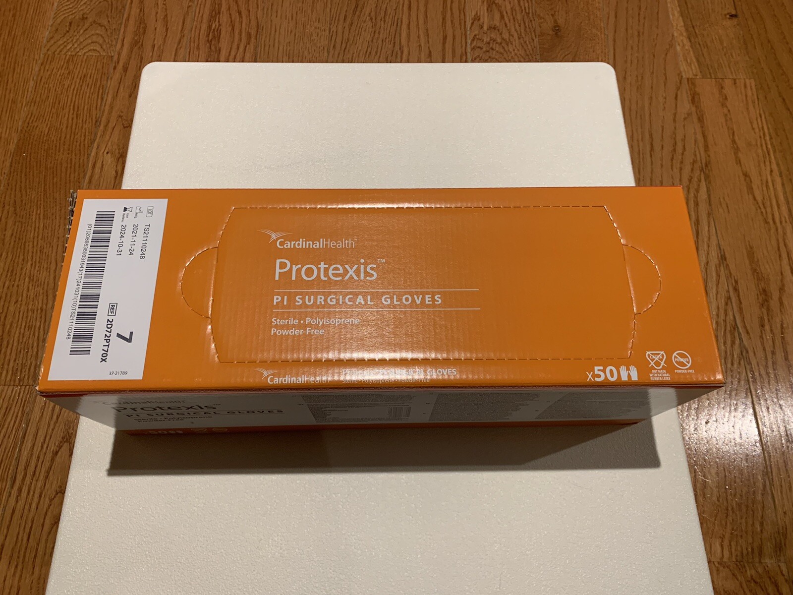 Protexis PI Polyisoprene Surgical Glove Standard Cuff Length, Size 7, 50 per box