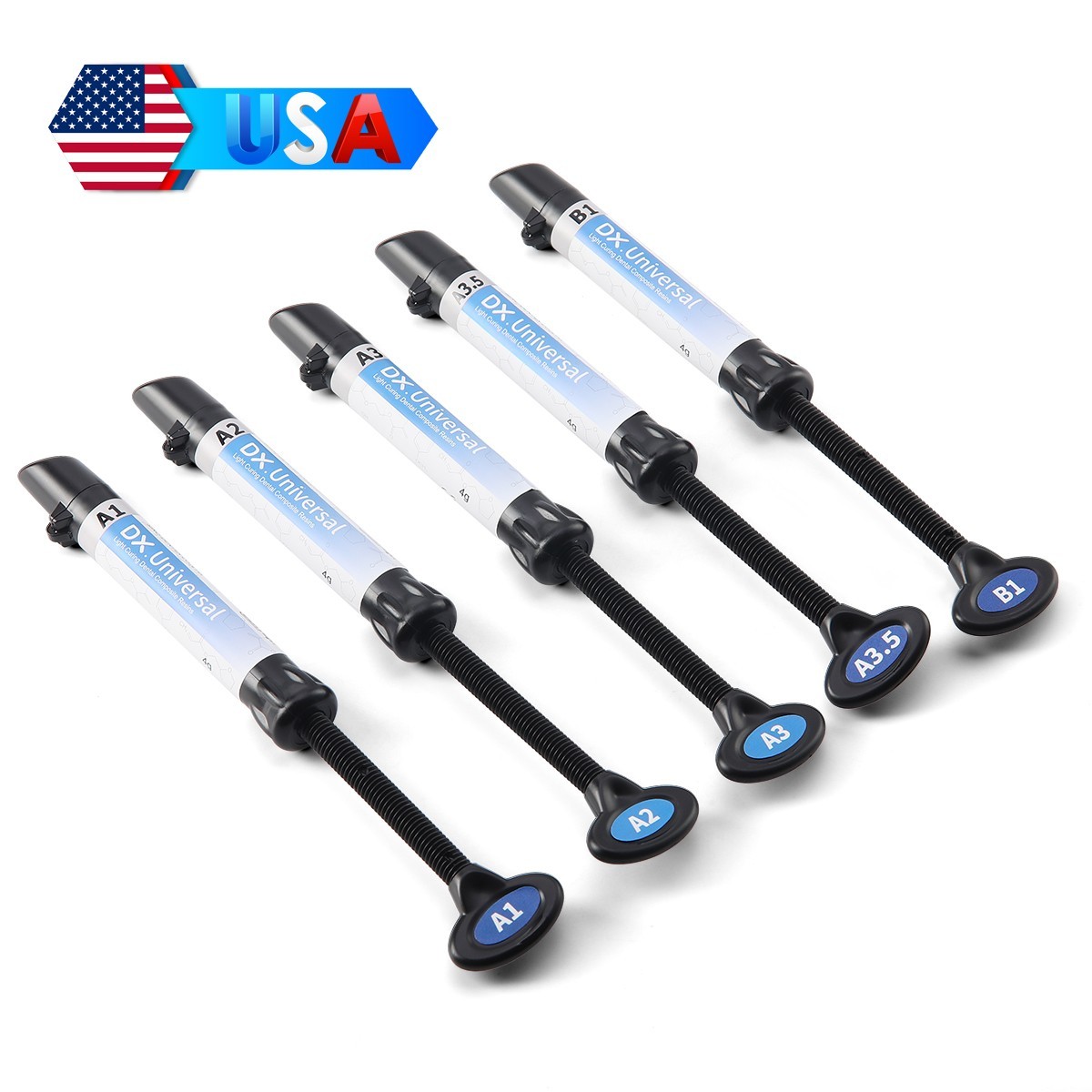 Dentex Dental Universal Composite Resin Light Cure A1 A2 A3 A3.5 B1 Kit