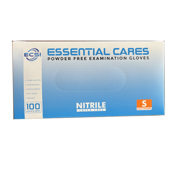 Nitrile Examination Gloves Powder-Free, 100/Bx, 3.5mil, 1/4/10 boxes, ECS