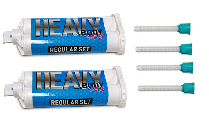 Dental Impression Material VPS Heavy Body Regular Set (2 Cartridge & 4 Tips) PVS