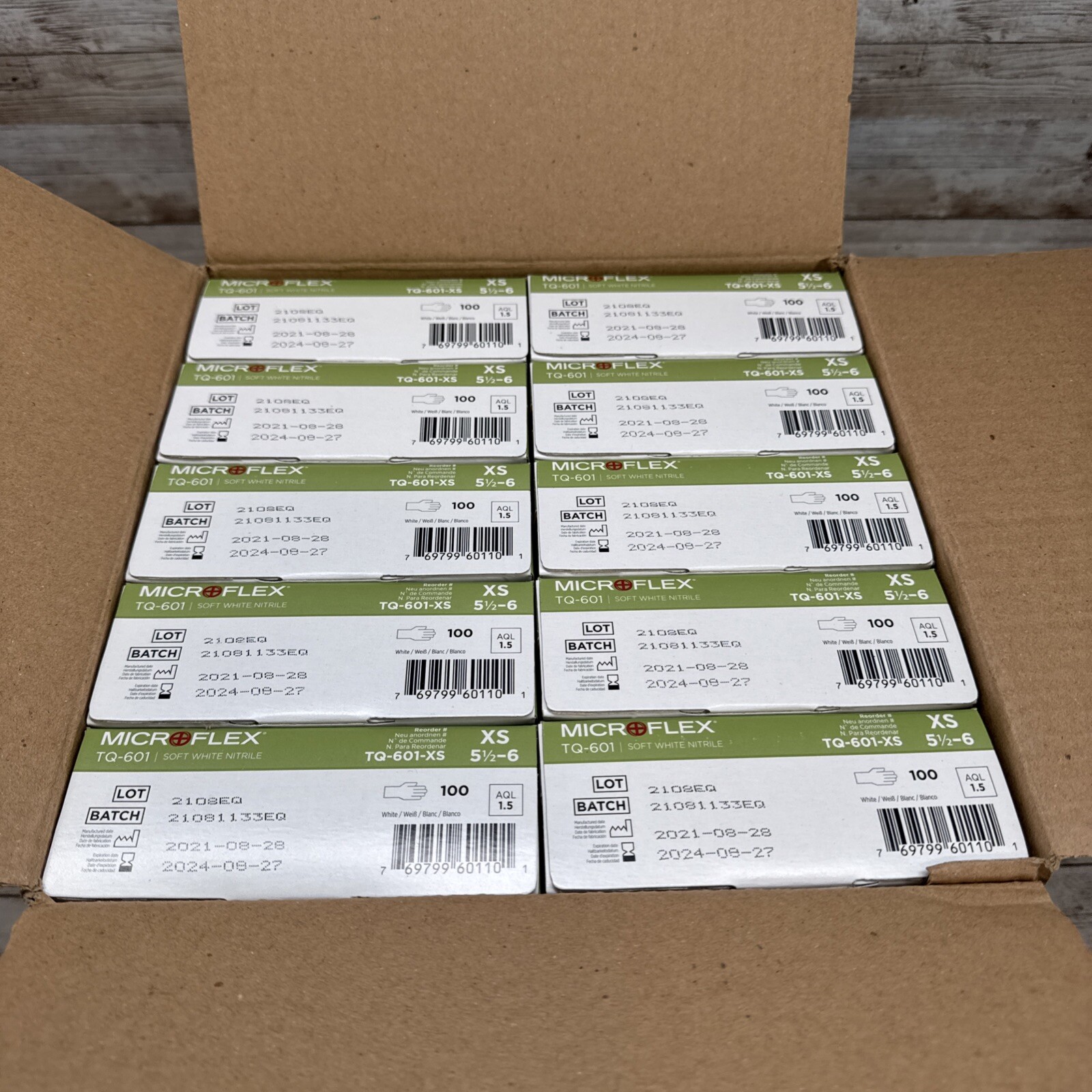 MicroFlex Soft White Nitrile Exam Size: X-Small TQ-601-XS *10-BOX CASE*See Date*