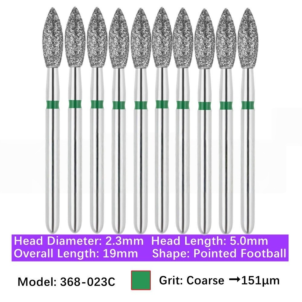 10Burs/Package Dental Diamond Burs FG Round End Taper Pear Coarse Grits 130Types