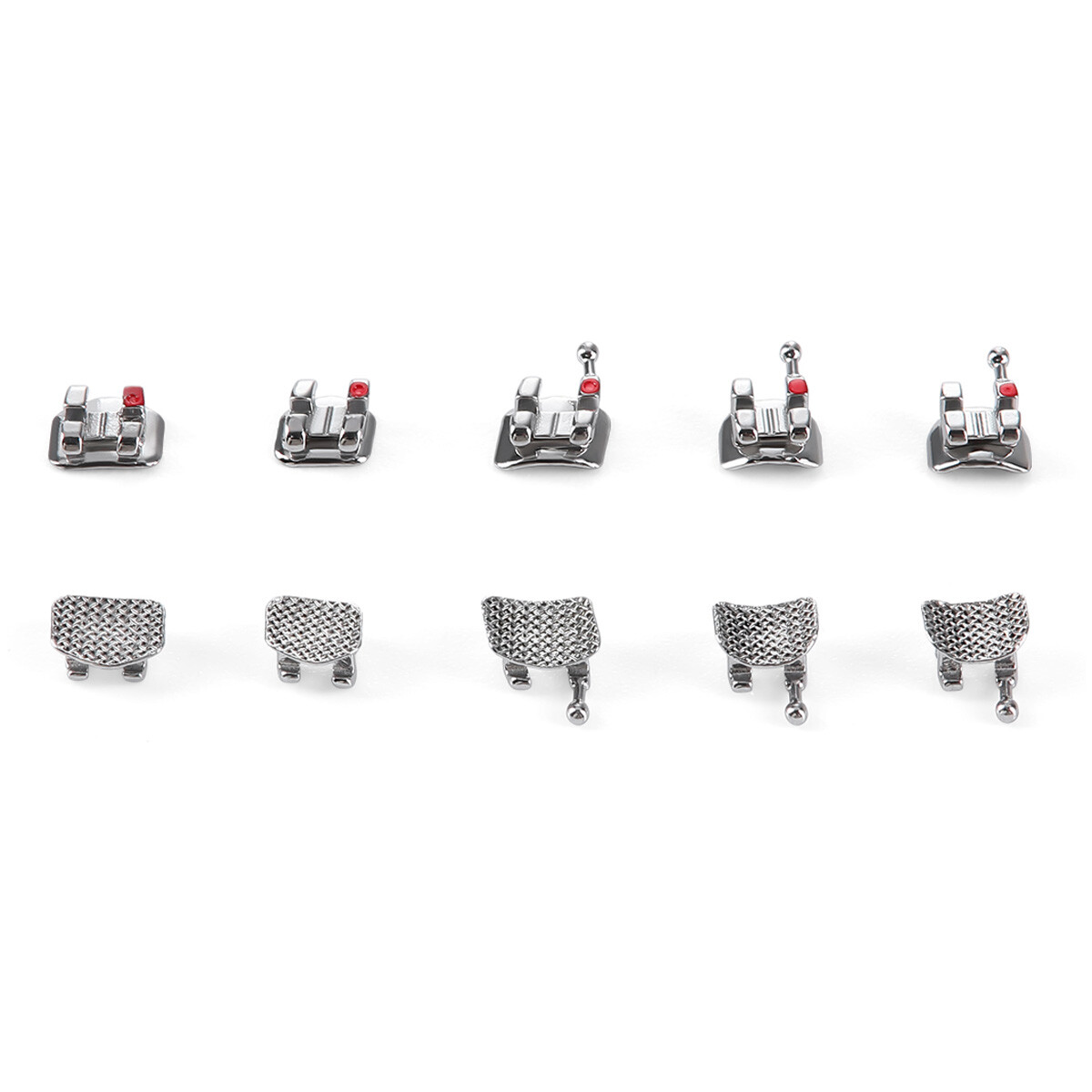 Dental Ortho Brackets Braces Monoblock/Mesh Base Mini Roth/MBT.022″ Hooks 3 4 5