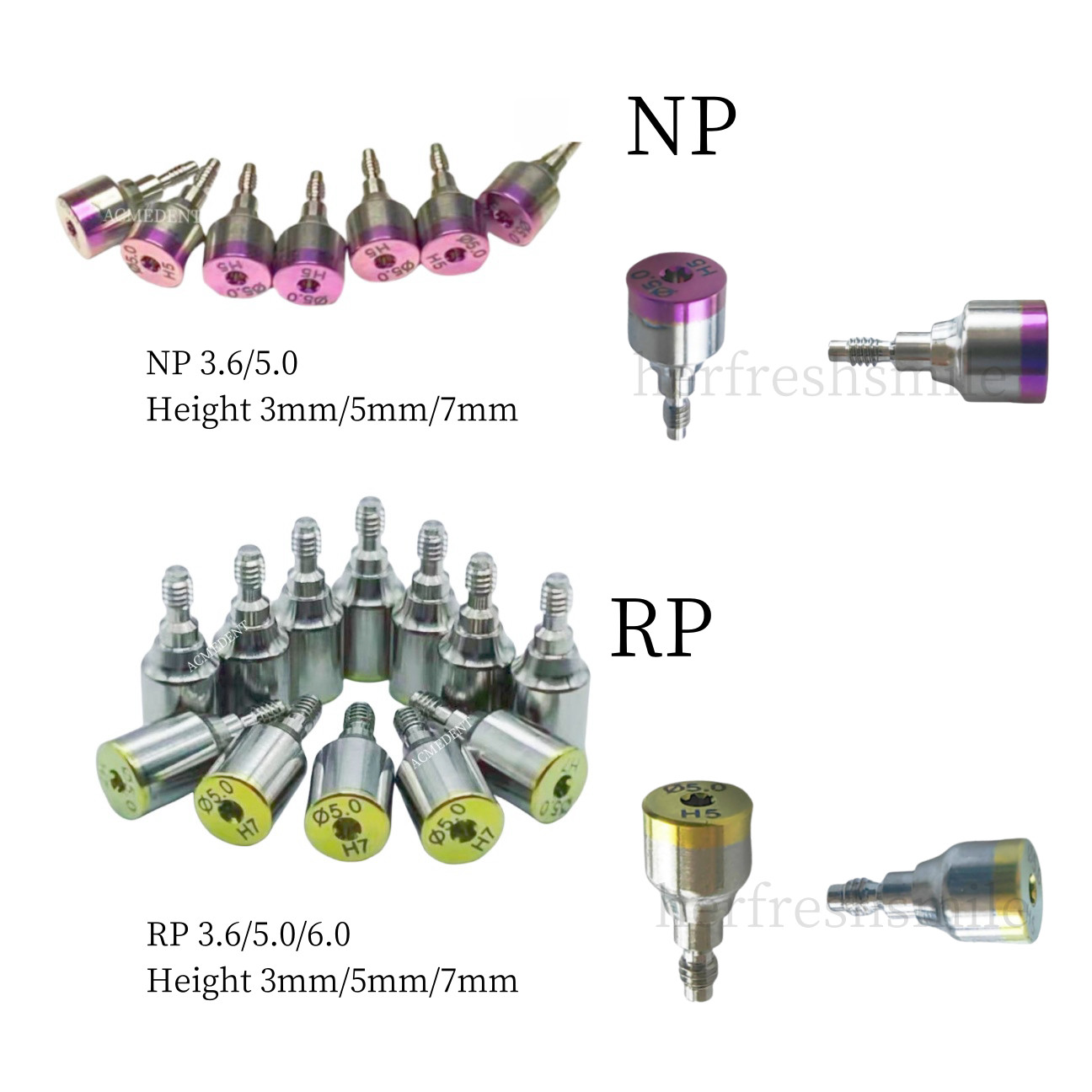 Dental Healing Cap Abutment RP/NP Compatible Nobel Active ∅3.6 ∅5.0 ∅6.0
