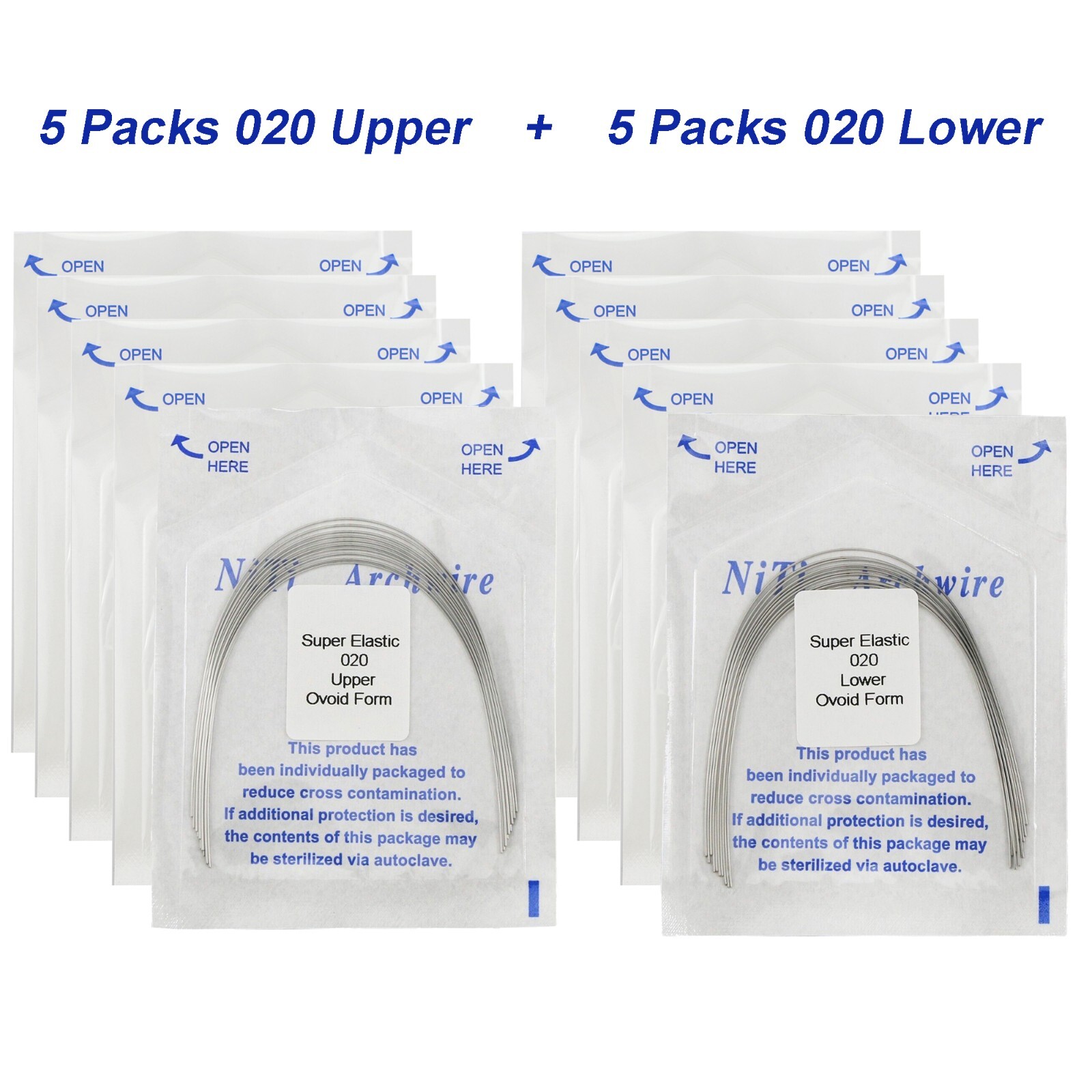 100Pcs Dental Orthodontic Arch Wire Stainless Steel NiTi Ovoid Natural 014 16X22