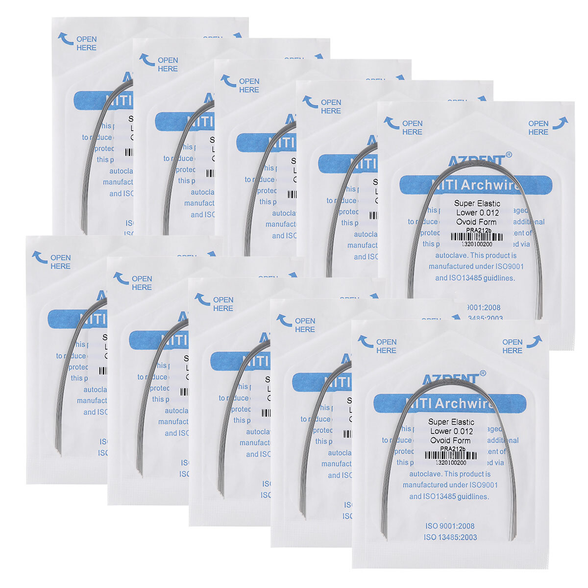 AZDENT Dental Ortho Super Elastic Niti Arch Wire Round /Natural Stainless Steel