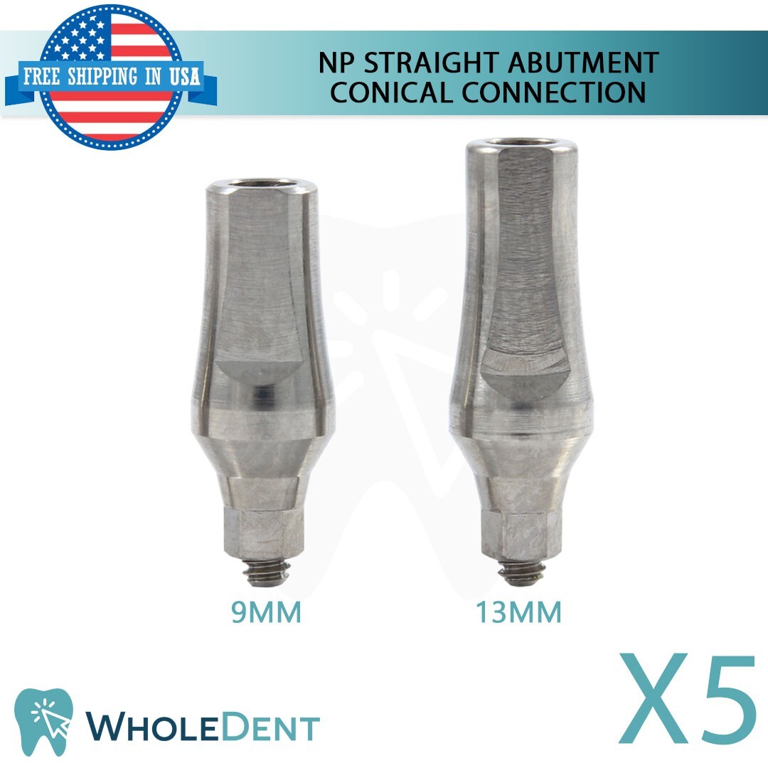 5x NP Conical Connection Straight Abutment Titanium Dental Ø3.5mm