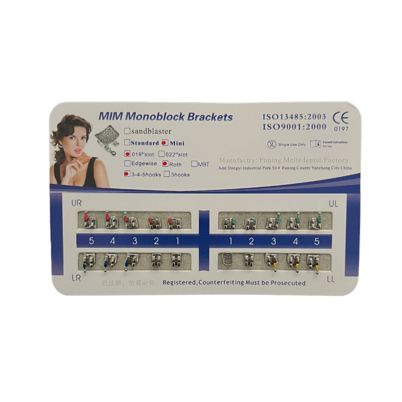10 Sets Dental Orthodontic Bracket MIM Monoblock Mini Roth/MBT 022/018 345 Hooks