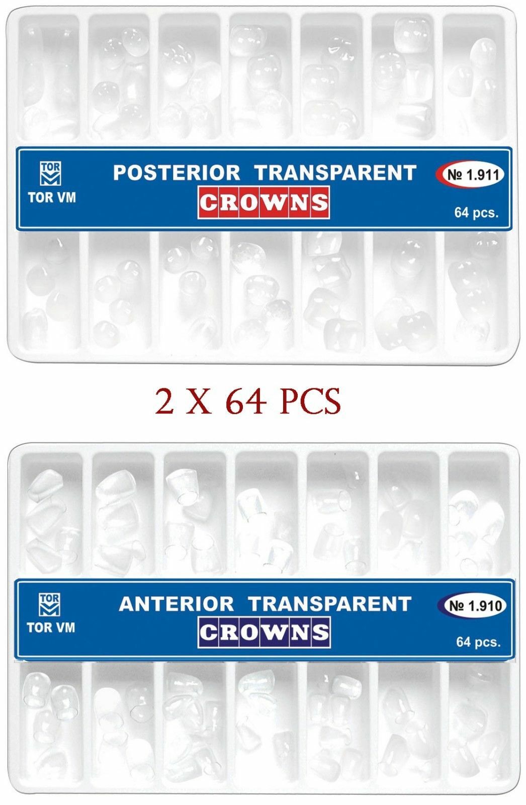 2 Box Dental Adult Transparent Crown Anterior 64Pcs Matrices Matrix TOR VM 1.910