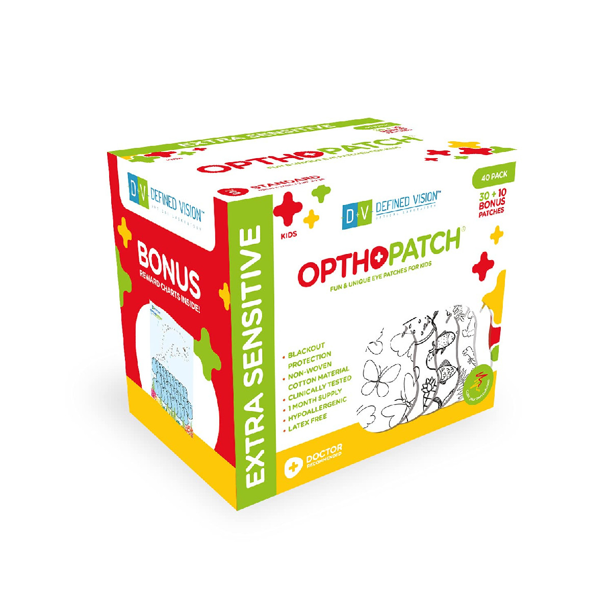 Opthopatch Eye Patches For Kids – Extra Sensitive Adhesive – Color Your Own