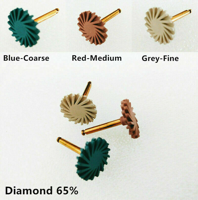 Dental Spiral Finishing Polishing Wheel Composite Cosmetic Diamond 65% 6pc/Kit