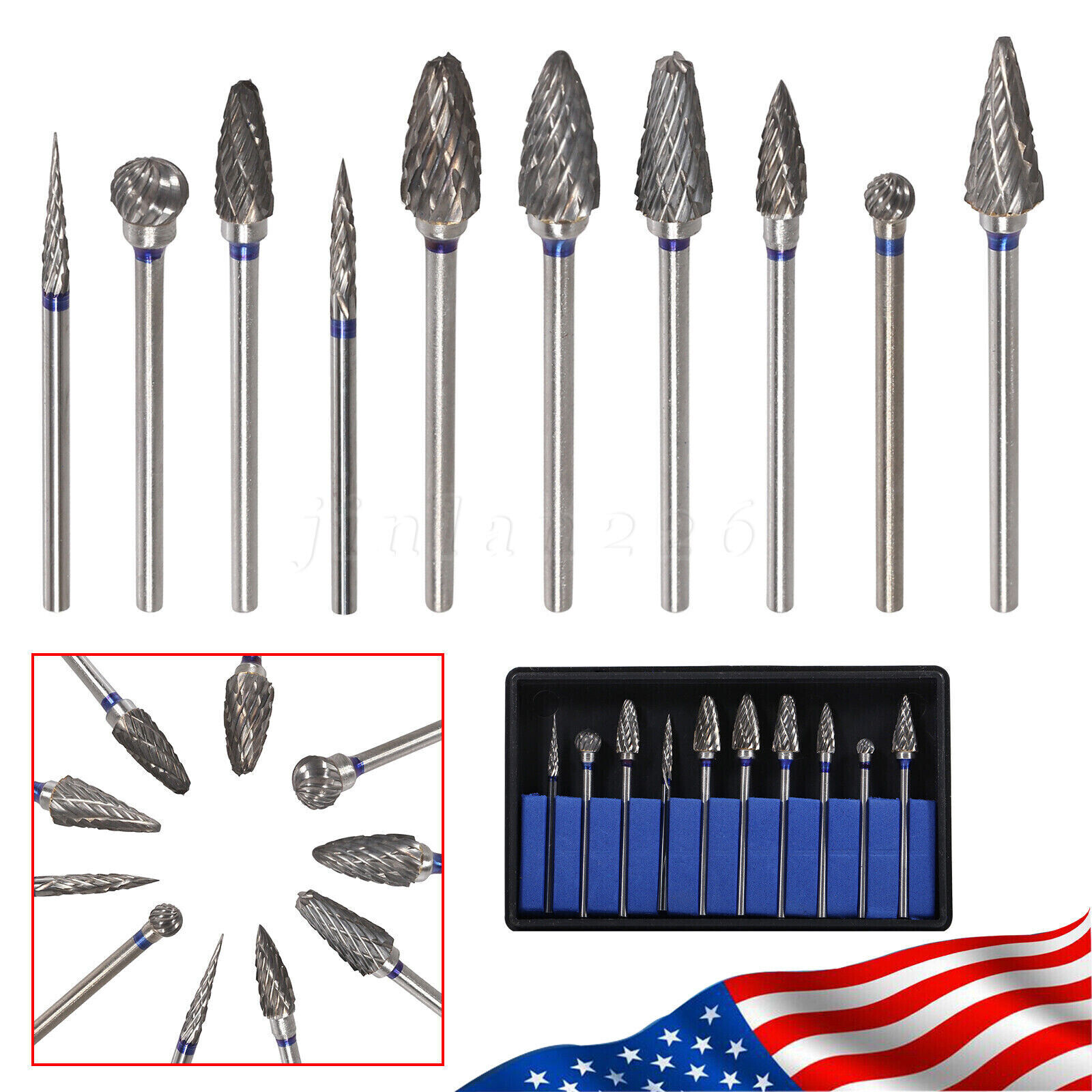 2.35mm Tungsten Carbide Tungsten Steel Dental Burs Lab Tooth Drill Marathon